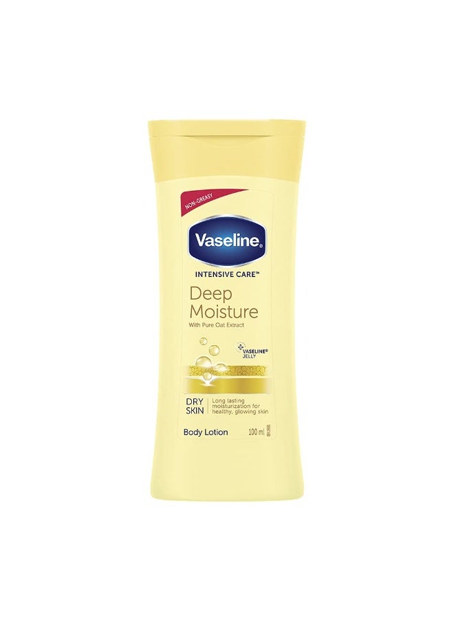 Vaseline Intensive Care Deep Moisture Body Lotion, Long Lasting Moisturisation For Healthy, Glowing Skin, 100 ml - Image 1